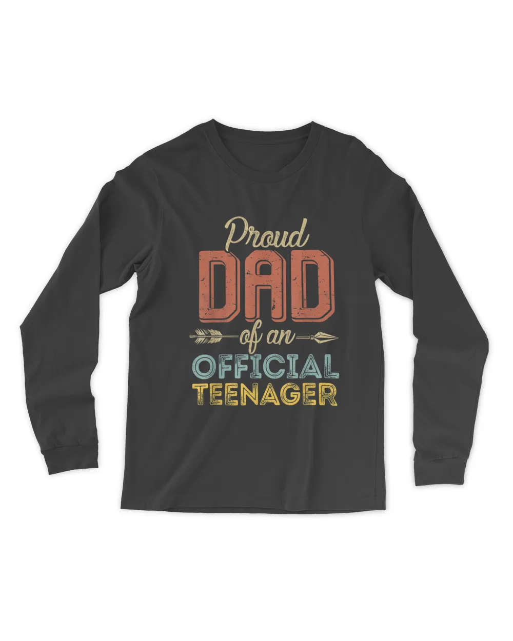 Proud Dad of Official Teenager 13th Birthday 13 Yrs Old T-Shirt Men's Long Sleeved T-Shirt black s