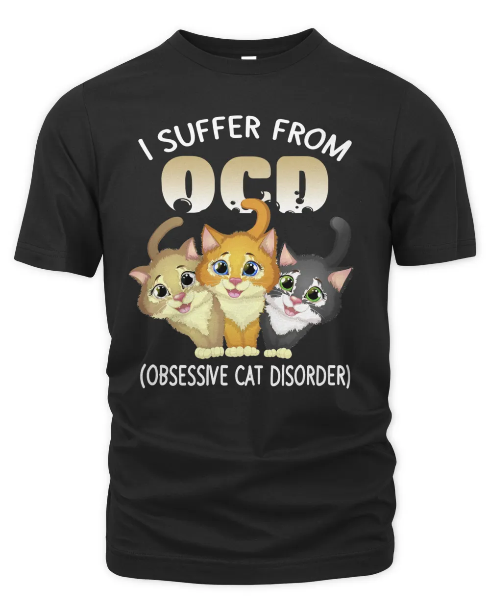 I Suffer From OCD Obsessive Cat Disorder Pet Lovers Gift Long Sleeve T-Shirt Men's Premium Tshirt black s