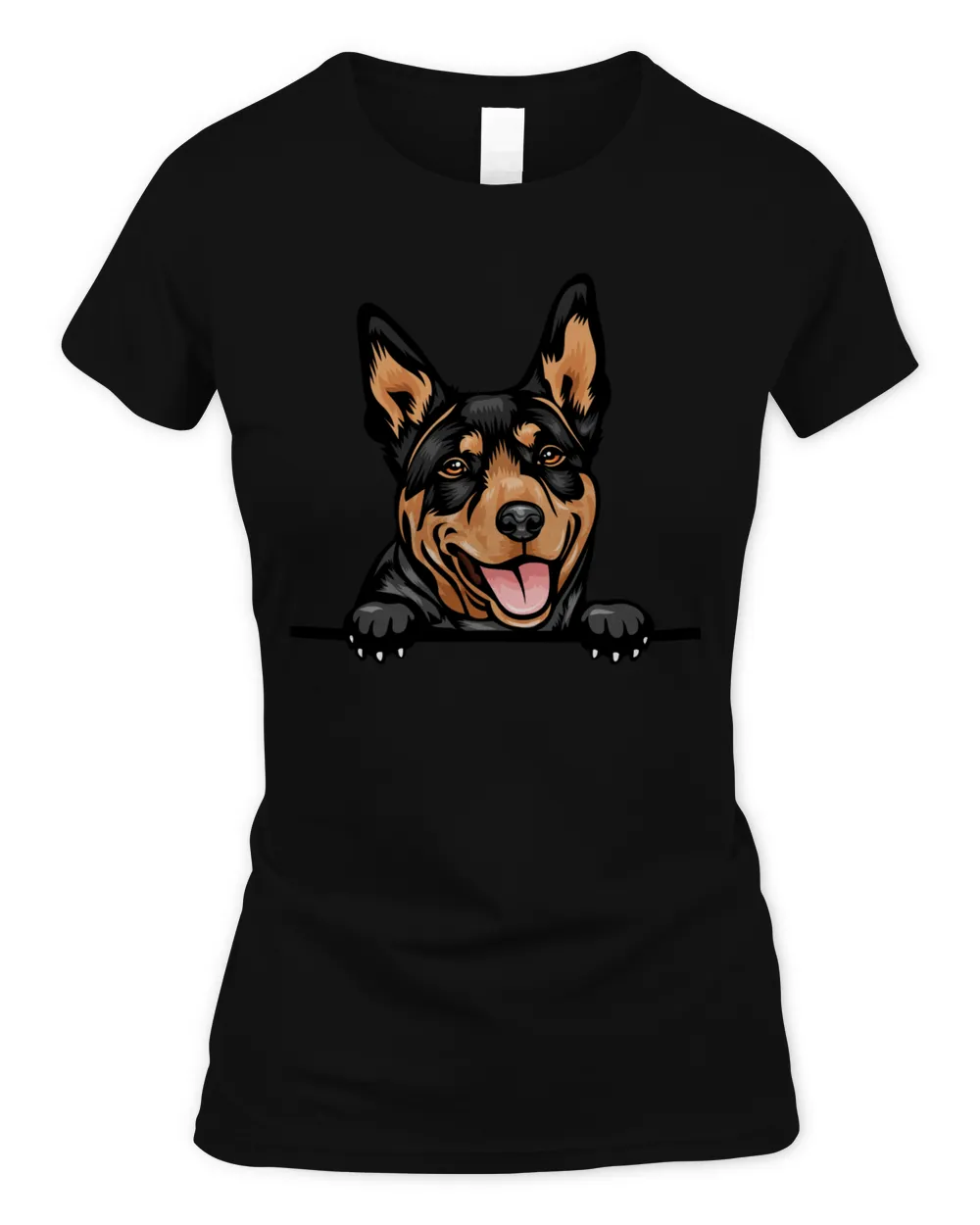 Animal Dog Australian Kelpie Women's Soft Style Fitted T-Shirt black s