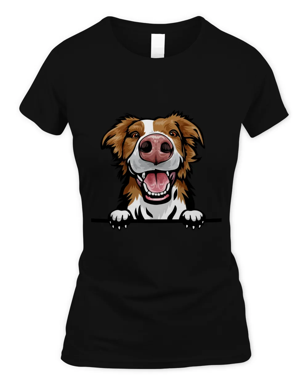 Animal Dog Border Collie Women's Soft Style Fitted T-Shirt black s