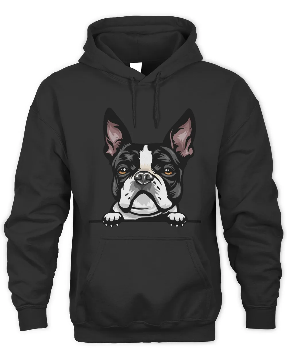 Animal Dog Boston Terrier 8ikkkmffe Color Peeking Unisex Hoodie black s