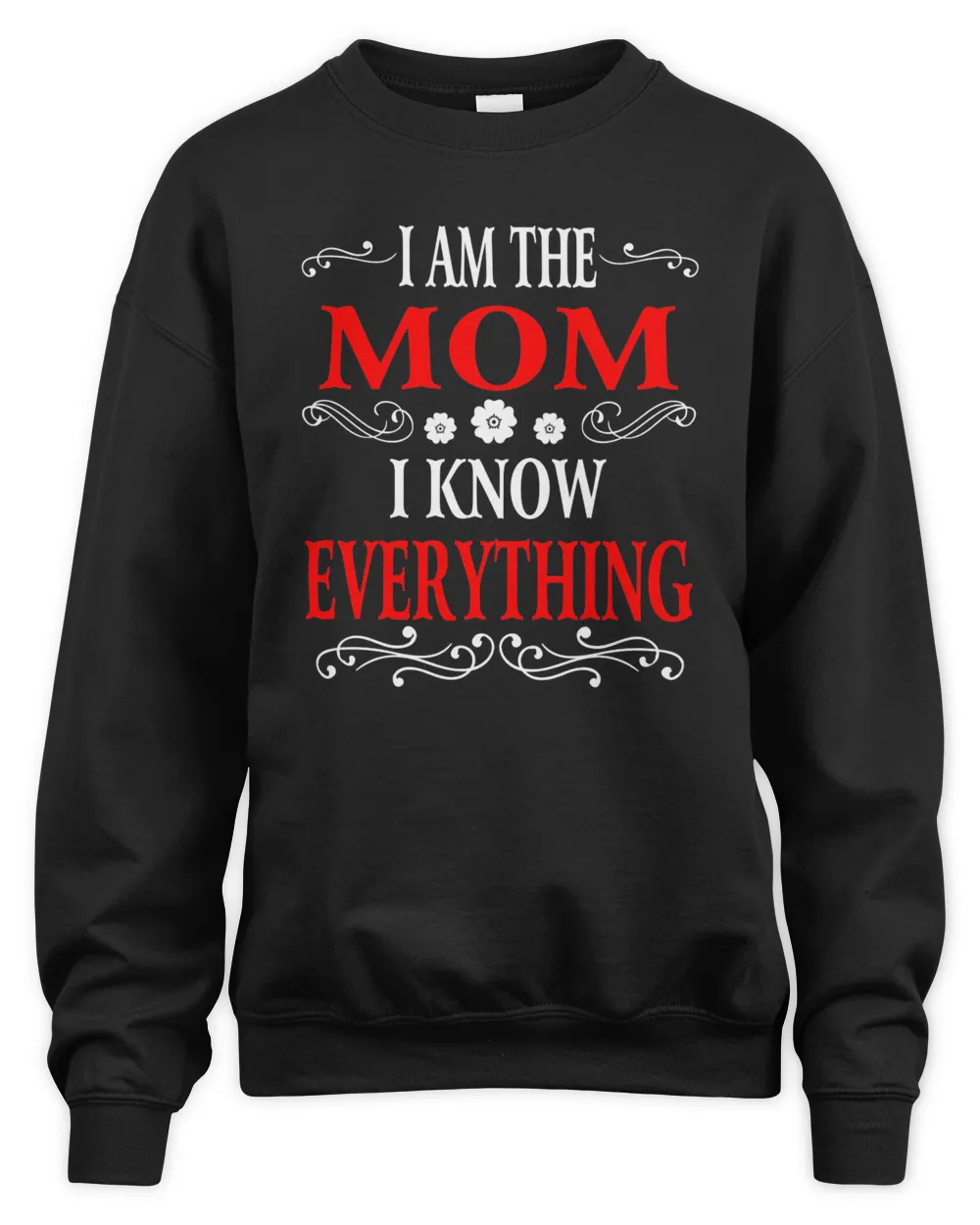I am the Mom I know everything shirt Unisex Sweatshirt black s