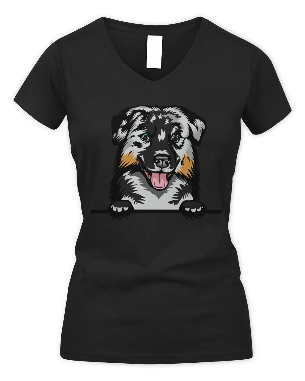 Animal Dog Australian Shepherd Women's V-Neck T-Shirt black s
