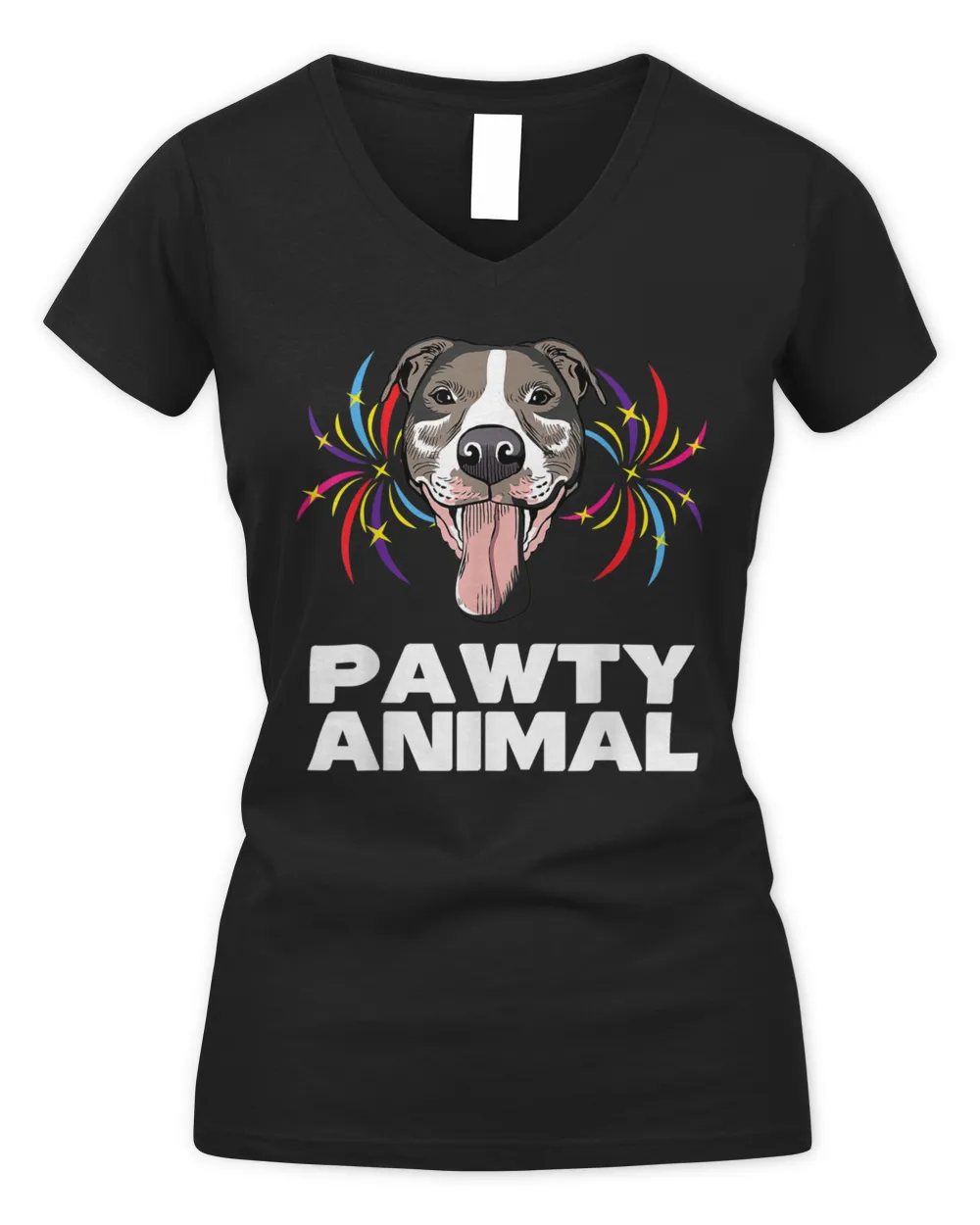 Mens Pawty Animal Party Dog Partying Funny Dog Lovers T-Shirt Women's V-Neck T-Shirt black s