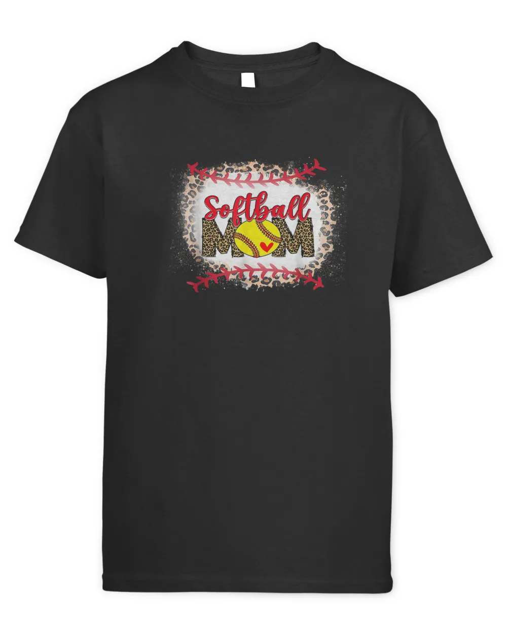 Baseball Mom Leopard Funny Softball Mom Mother's Day 2023 T-Shirt (1) Kids Standard T-Shirt black xs