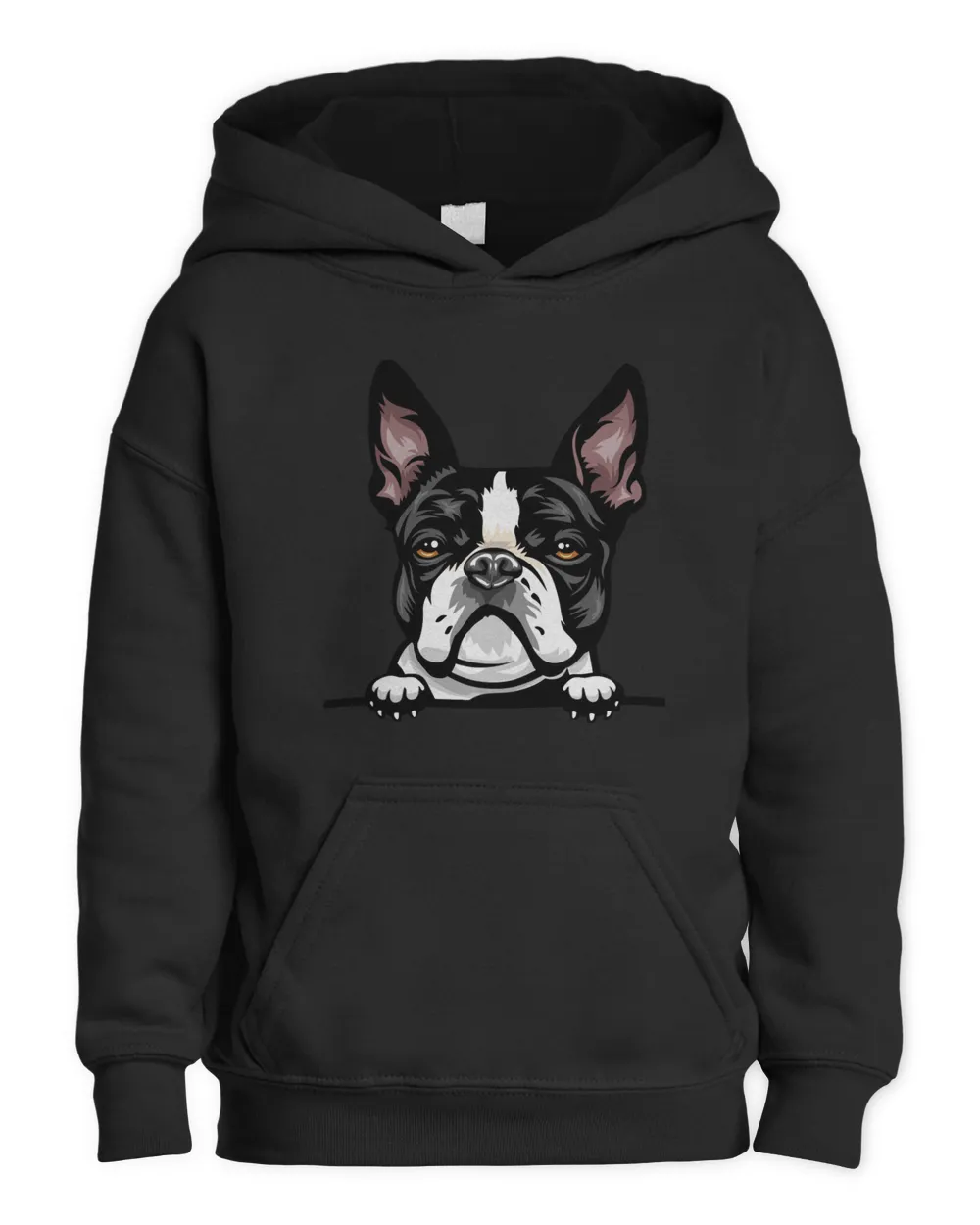 Animal Dog Boston Terrier 8ikkkmffe Color Peeking Kids Pullover Hoodie black xs