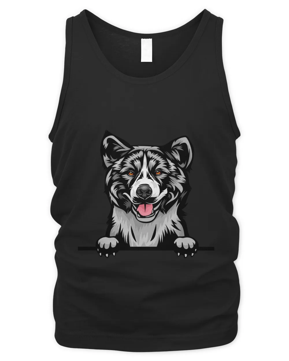Animal Dog Akita kkkfv5abcm Color Peeking Men's Tank Top black s
