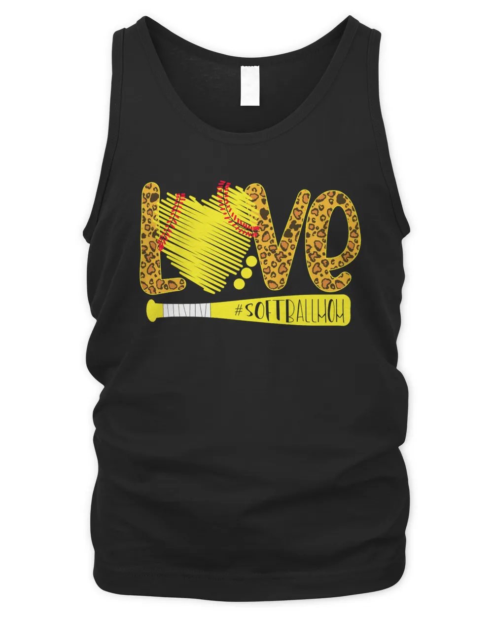 love softball mom leopard Men's Tank Top black s