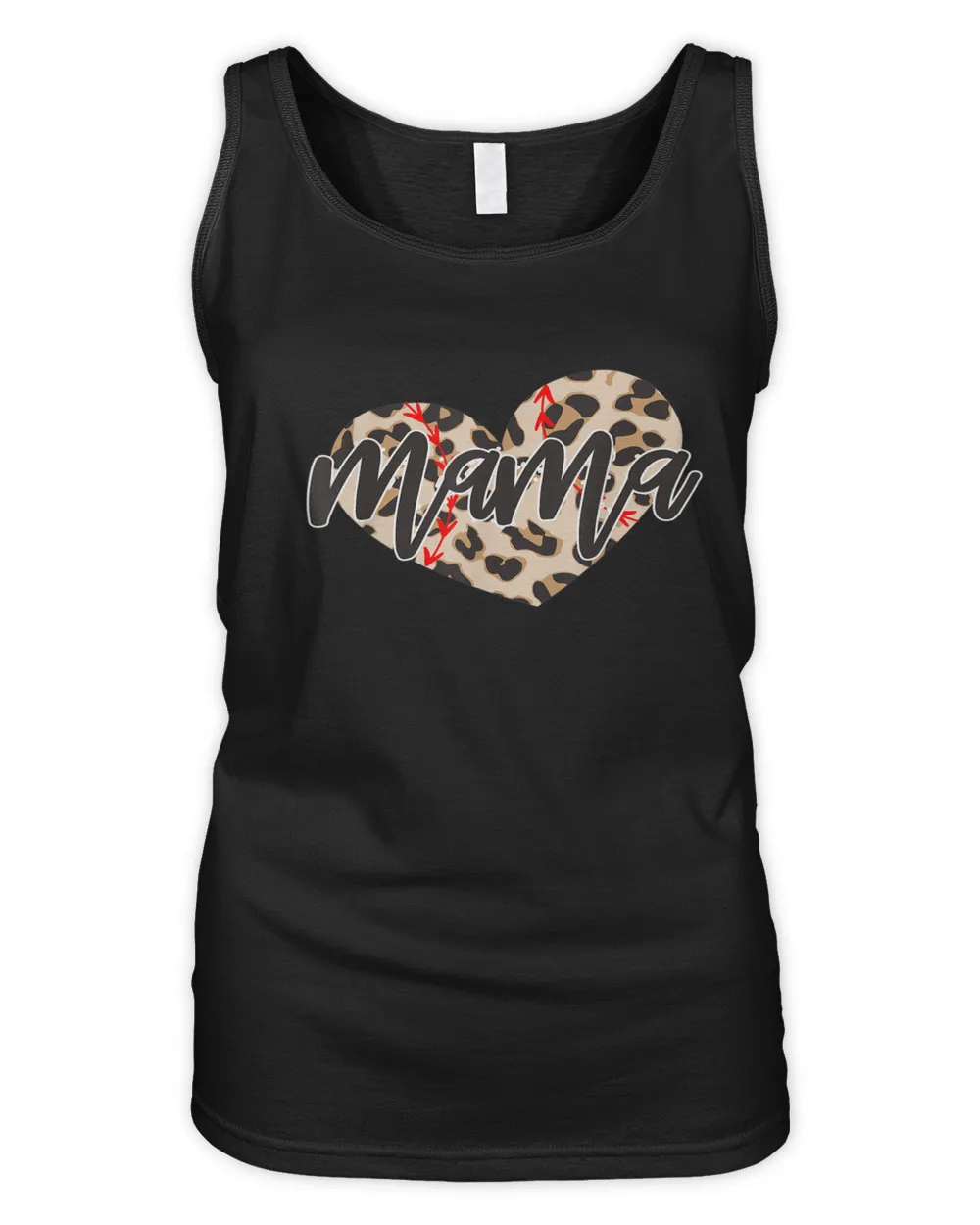 Baseball Mama Leopard Softball Mom Mother's Day T-Shirt Women's Tank Top black s