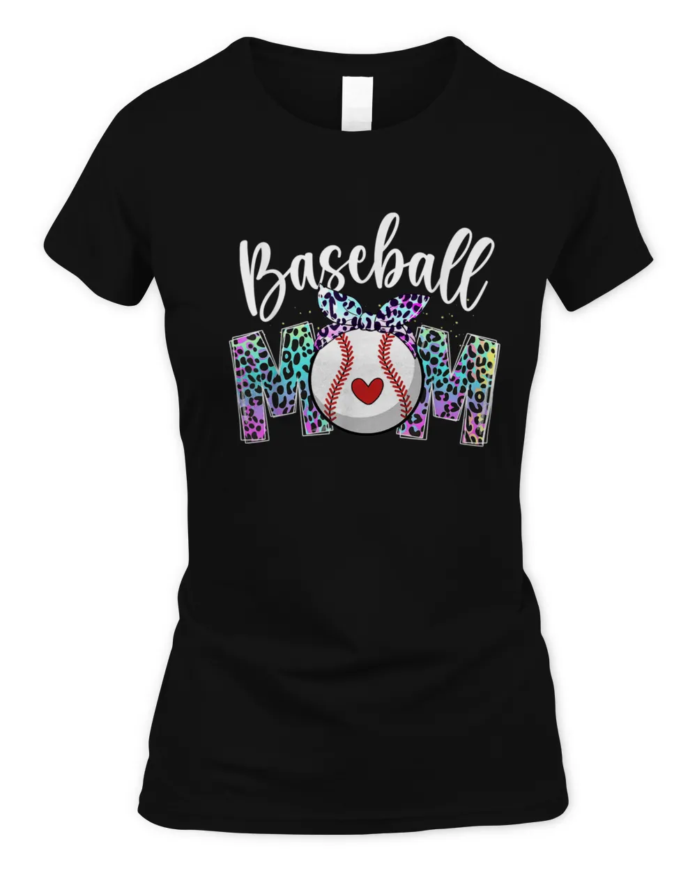 Baseball Mom Leopard Funny Softball Mom Mother's Day 2023 T-Shirt Women's Standard T-Shirt black s