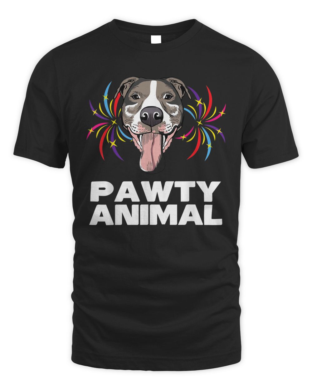Mens Pawty Animal Party Dog Partying Funny Dog Lovers T-Shirt Unisex Standard T-Shirt black s