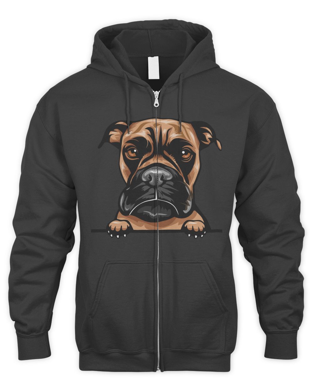 Animal Dog Boxer kkmffeabfdyr Color Peeking Men's Zip Hoodie black s