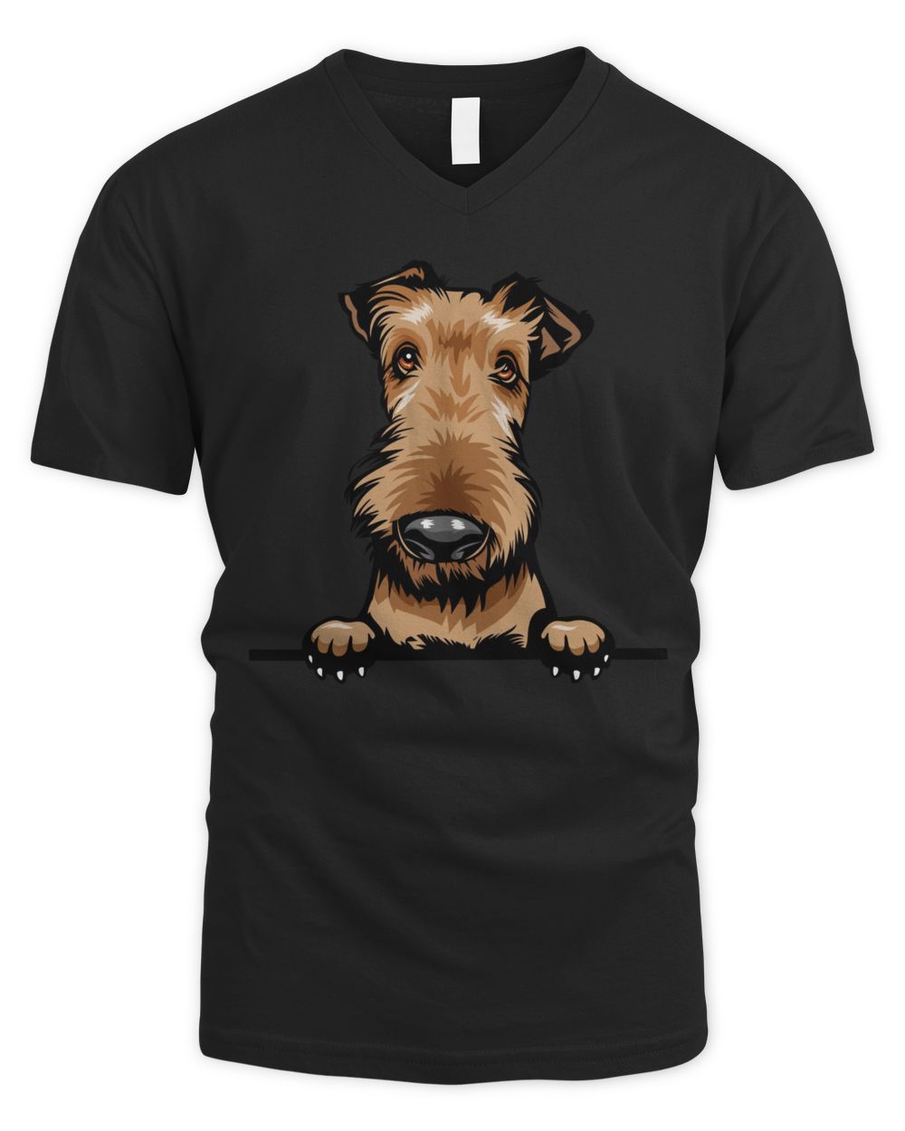 Animal Dog Airedale Men's V-Neck T-Shirt black s