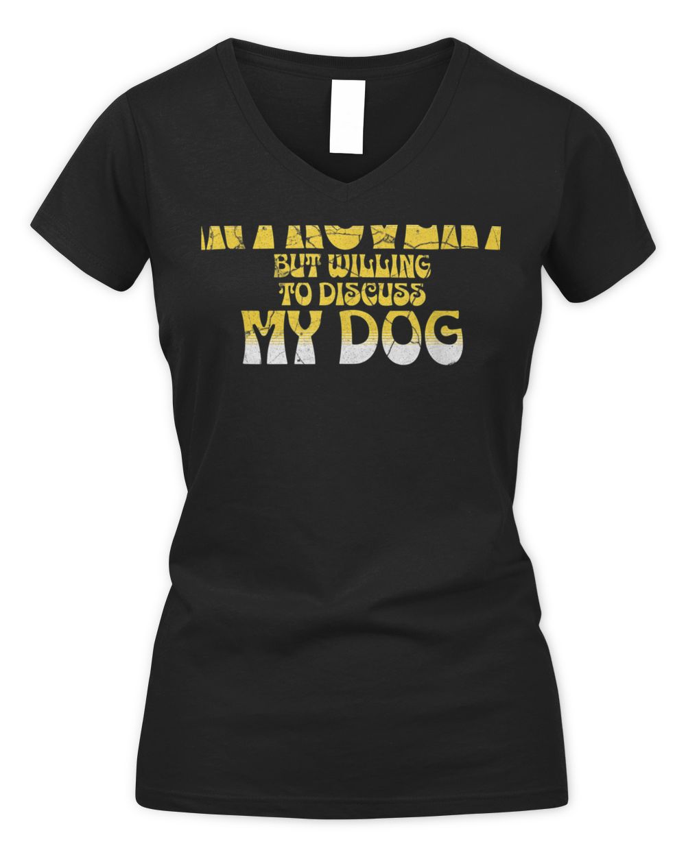 Funny Introvert But Willing To Discuss My Dog Shy Person T-Shirt Women's V-Neck T-Shirt black s