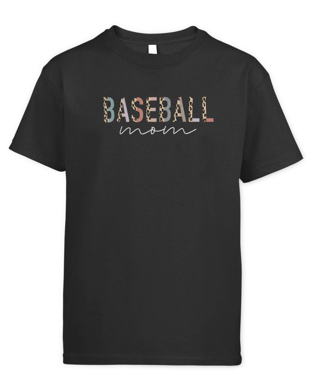 Baseball Mom Gifts Leopard Print Baseball Mama Mother's Day T-Shirt Kids Standard T-Shirt black xs
