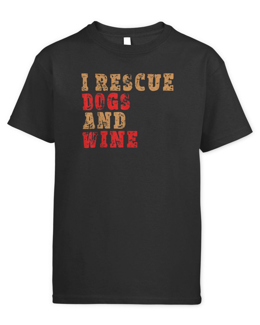 I Rescue Dogs and Wine - Men's and Women's Funny Dog T-Shirt Kids Standard T-Shirt black xs