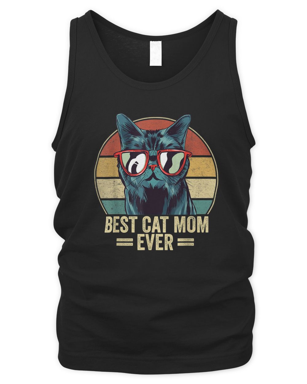 Best Cat Mom Ever Retro Vintage Cat Mothers Day 2023 T-Shirt Men's Tank Top black s