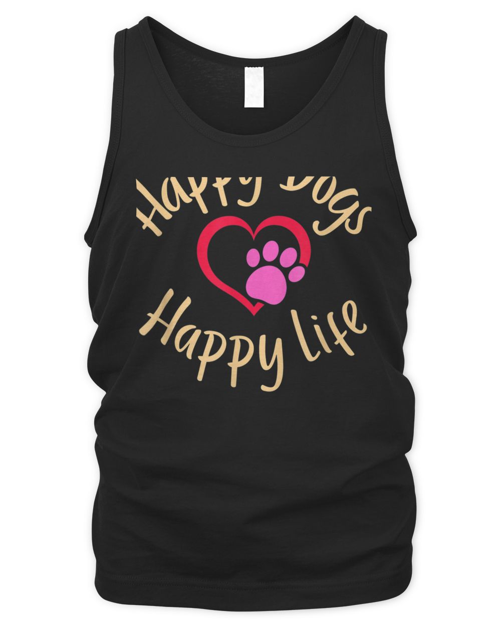 Happy Dogs, Happy Life- Funny Dog Humor T-Shirt Men's Tank Top black s