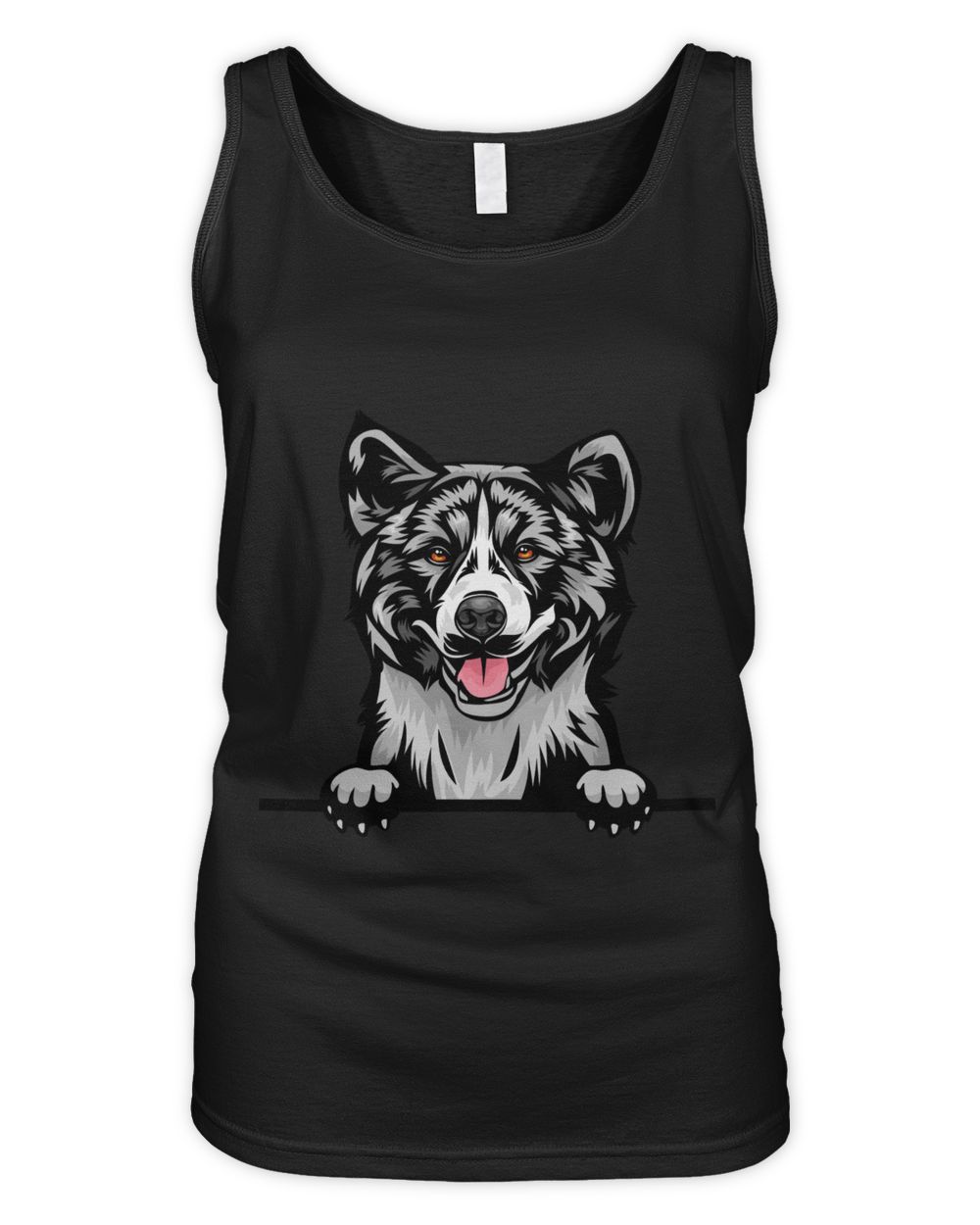 Animal Dog Akita kkkfv5abcm Color Peeking Women's Tank Top black s