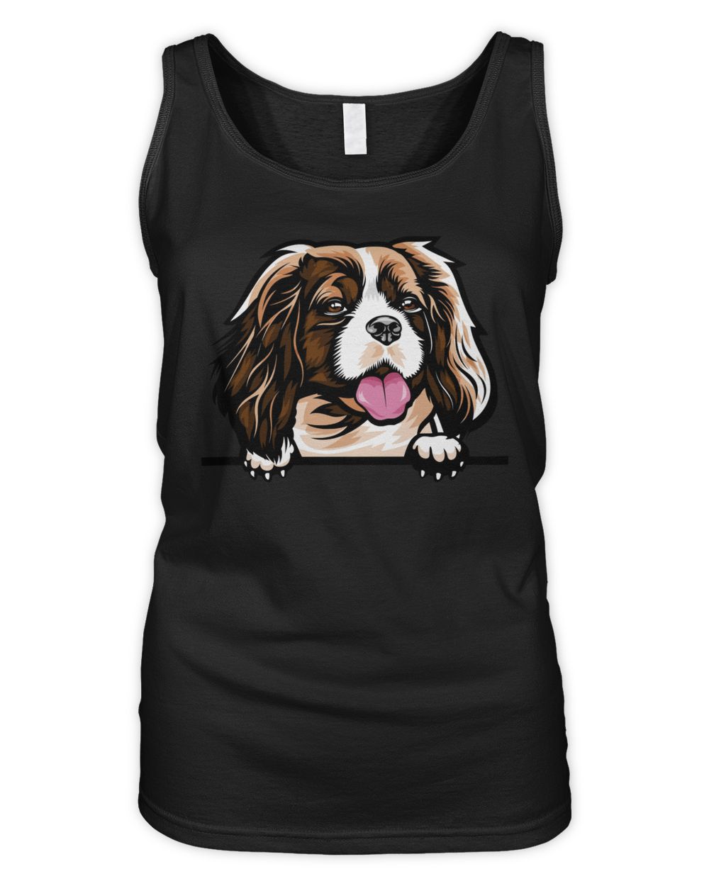 Animal Dog Cavalier King Charles Spaniel 6yhkma Color Peeking Women's Tank Top black s