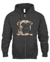 Animal Dog Bull Mastiff 6577g44e Color Peeking Men's Zip Hoodie black s