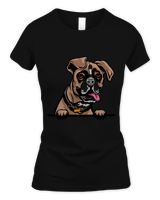 Animal Dog Boxer rg6h Color Peeking Women's Standard T-Shirt black s